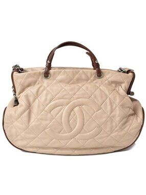 Chanel Tote Bag 2-Way Chain Quilted Stitching